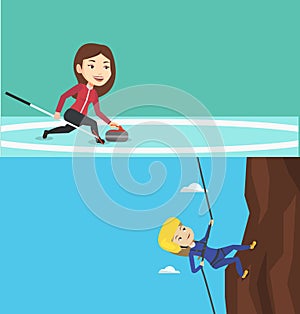 Two sport banners with space for text.