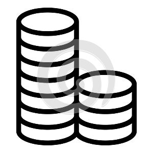 Two stacks of coins icon, outline style