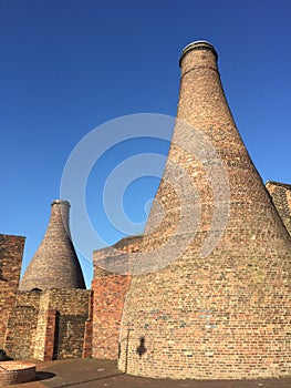 Two Staffordshire brick Bottle kilns photo
