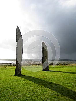 Two of the Standing Stones of Stenness (Scotland) photo