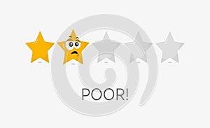 Two stars poor rating symbol