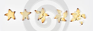 Two stars ranking. 2 baked star shape cookies