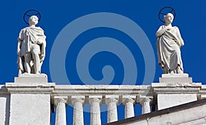 Two Statues on a Palace in Trieste