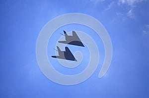 Two Stealth Bombers in Flight, Washington, D.C.