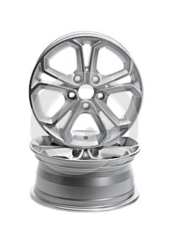 Two steel alloy car rims.