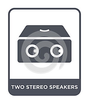 two stereo speakers icon in trendy design style. two stereo speakers icon isolated on white background. two stereo speakers vector