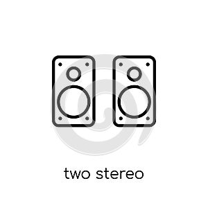 Two Stereo Speakers icon. Trendy modern flat linear vector Two S