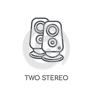 Two Stereo Speakers linear icon. Modern outline Two Stereo Speak