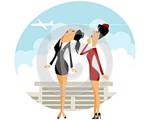 Two stewardess in airport