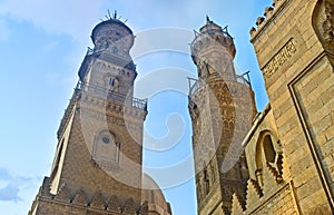 Two stone minarets