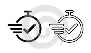 Time icon. Fast time vector icon. Deadline icon.