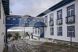 Casa Gloria, wonderful decorated closed walkway, Convento a Orfanato, Diamantina, Minas Gerais, Brazil photo