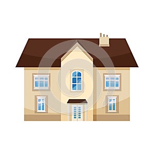 Two storey house icon, cartoon style