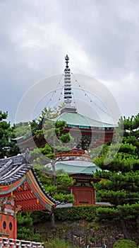 Two storied pagoda of Kosanji Temple in Japan photo