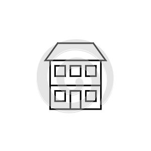 Two story house line icon.