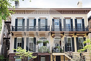 Two Story Savannah Home with Black Shutters