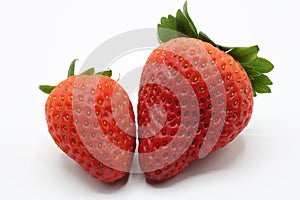 Two strawberries isolated