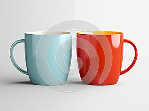 two striking coffee cup mockups, elegantly displayed on a white surface