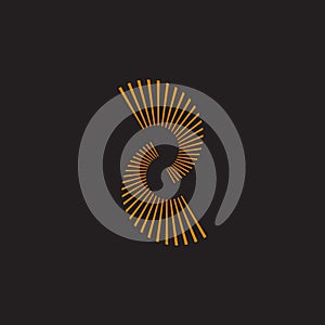 Two stripes motion geometric linear logo vector