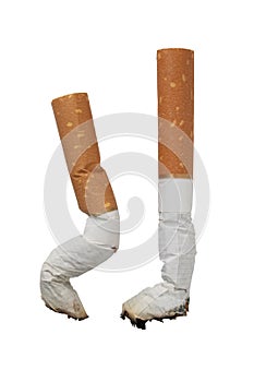 Dve pahýle z cigarety 