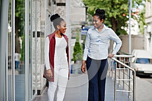 Two stylish african american girls