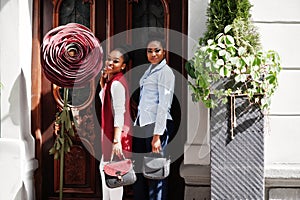 Two stylish african american girls