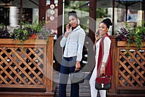 Two stylish african american girls