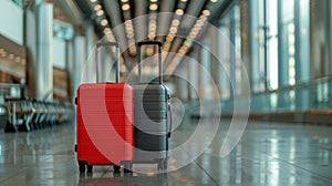 The red and black suitcases.AI generated image