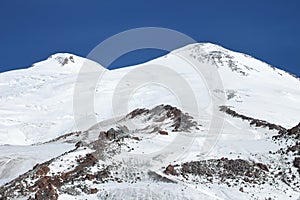 The two summits of Mount Elbrus, Russia photo