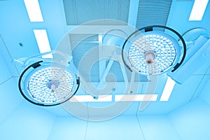 Two surgical lamps in operation room