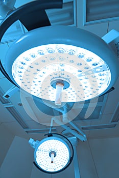 Two surgical lamps in operation room