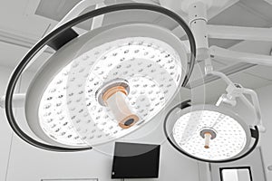 Two surgical lamps in operation room