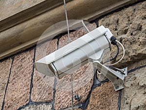 Two surveillance cameras in the city