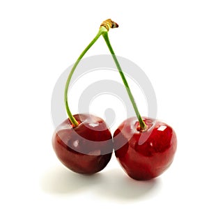Two sweet cherry