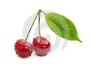 Two sweet cherry