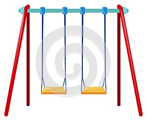 Two swings on blue bar photo