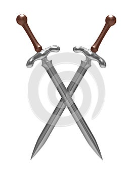 Two sword on white background