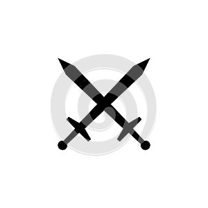 Two swords black sign icon. Vector illustration eps 10