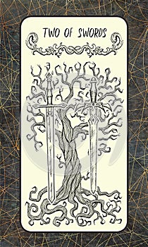 Two of swords. The Magic Gate tarot card