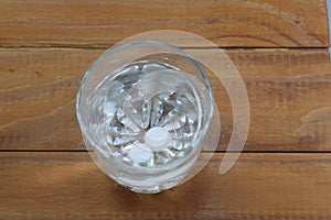 Two tablets in a glass of water dissolve