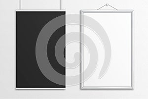 Two tabloid posters 3D illustration mock up with frame.