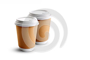 Two takeaway coffee cups