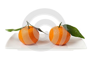 Two Tangerines Closeup in High Key