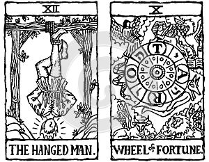 Two Tarot Cards outline v.6