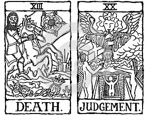 Two Tarot Cards outline v.9