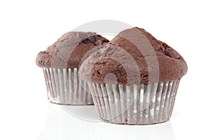 Two tasteful chocolate muffins