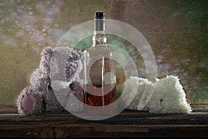 Two Teddy Bears drunk bourbon whiskey 2