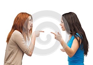 Two teenagers having a fight