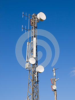 Two telecommunications antennas