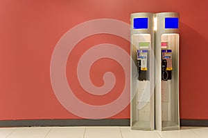 Two telephone booths